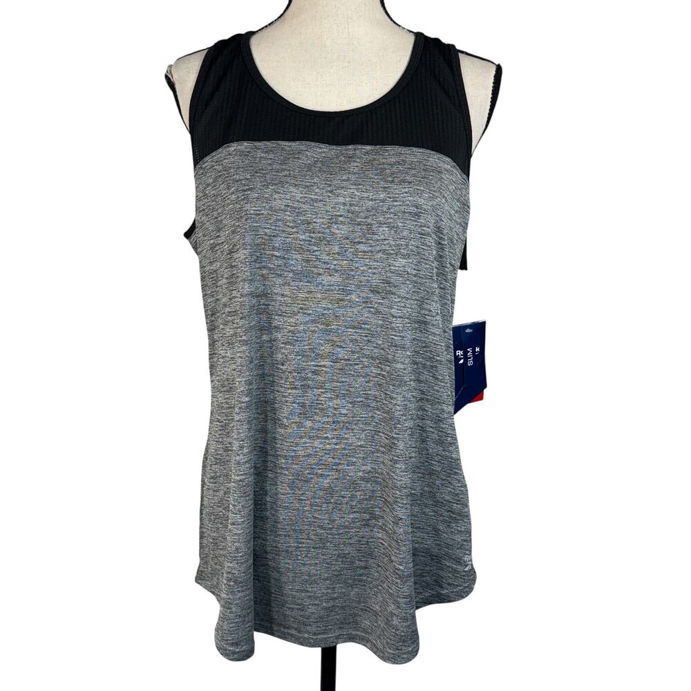 Reebok X-Large Slim Top Heathered Wicking Stretch Sleeveless Keyhole Lightweight